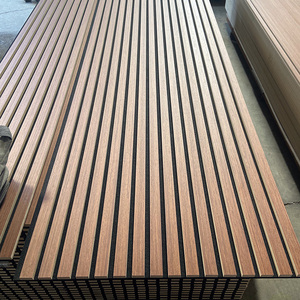 AKU PANELS Modern Acoustic Veneer Finish Wooden Slats Board for Bedroom Hotel <strong>Hall</strong> &amp; Studio 3D Design for Home Decor - Product Image 2