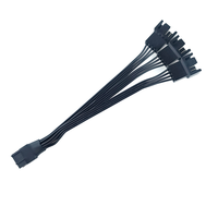 Adaptor Splitter Kipas PWM 3Pin 1 ke 4 Kabel Kustom, Perakitan Kabel untuk Ekstensi Kipas Pendingin CPU PC HUB Berselubung