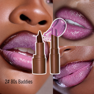 Rouge à lèvres minéral scintillant, couleur marron nude brillante, 4 #   Icy Mocha Hydratant Certifié FDA pour le Maquillage Quotidien - Product Image 2