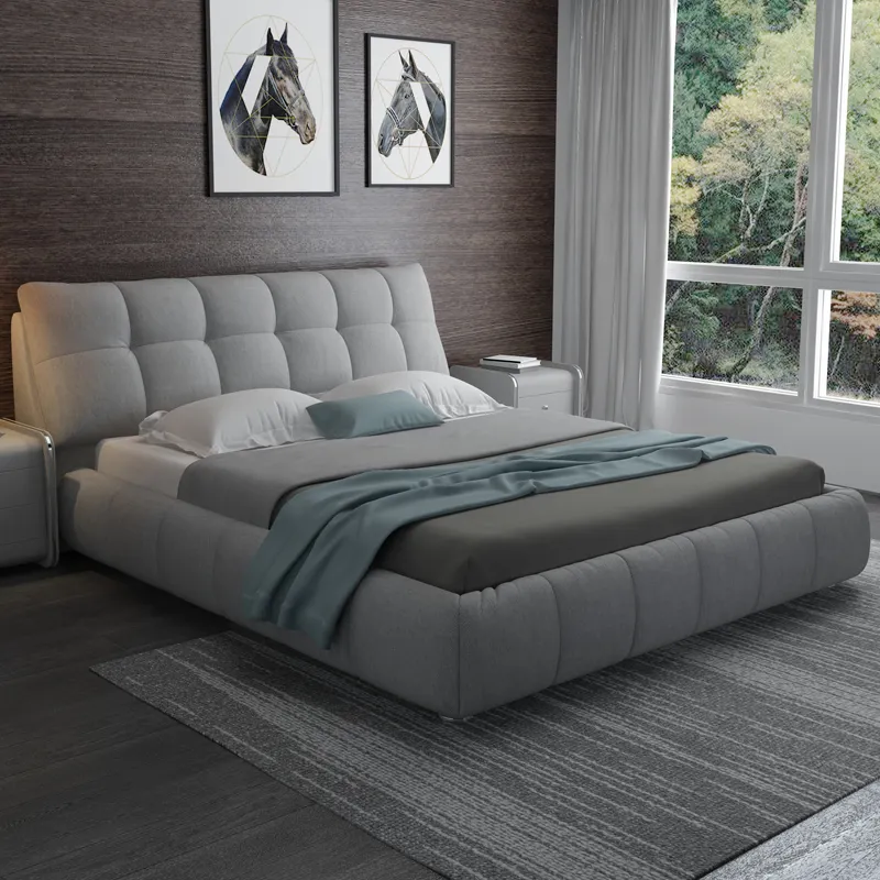 Cadre en bois de haute qualité, grande rangement avec matelas, ensemble de chambre à coucher, double lit, nouveauté 2021