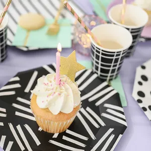 ชุดจานกระดาษรูปทรงสิบเหลี่ยมลายเรขาคณิต DAMAI สำหรับงานเลี้ยงวันเกิดเด็ก แบบใช้แล้วทิ้ง - Product Image 2