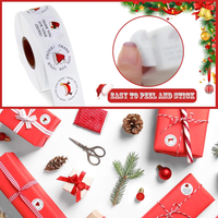Usine directe 1 rouleau 500 étiquettes autocollantes adhésives personnalisées du père noël pour décorations de bagages cadeau de noël à gratter