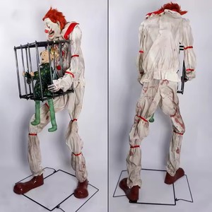 Mua ngôi nhà ma ám Halloween đáng sợ hoạt hình kích thước cuộc sống búp bê bị hỏng W cưỡi ngựa đứng hoạt hình đáng sợ chú hề ma đạo cụ - Product Image 2