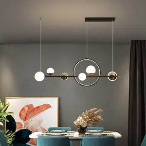 66W Modern Led Dining Room Chandelier Black Kitchen Island Pendant Lights For Home