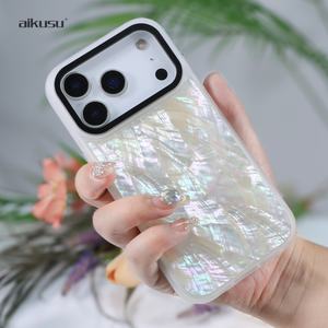 Étui de téléphone portable Aikusu de luxe, antichoc, noir, en nacre, pour iPhone 17 16 15 14 13 Pro Max - Product Image 5