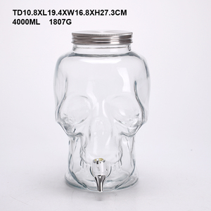 Grand bocal en verre crâne avec robinet bocaux en verre en forme de crâne bouteilles pour jus <span class=keywords><strong>lait</strong></span> thé café boisson vin pour le jour de Pâques - Product Image 2