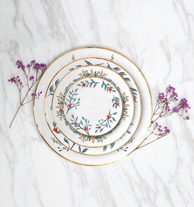 Wholesale Tropical Vintage Style Turkish Bone China Dish Porcelain <b>Dinnerware</b> Party Plates - Product Image 3