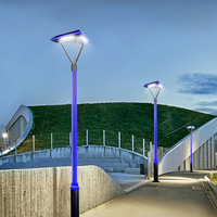 Farola Solar de Aluminio para Jardín, Lámpara LED Cuadrada para Exteriores, 3 Metros de Altura, IP65 Impermeable, Iluminación Residencial para Carreteras, 50000 Horas de Duración