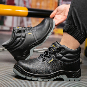 Bottes de travail en cuir mi-hautes à embout d'acier pour hommes, sécurité industrielle, hiver 2026 - Product Image 5