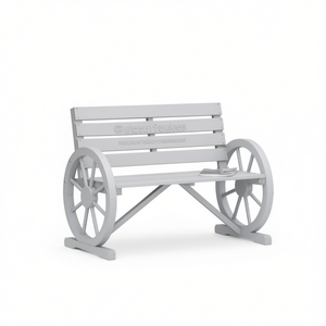 Panca da Giardino 2Garden Grigia in Legno, Arredo Esterno Rustico a 2 Posti - Product Image 1