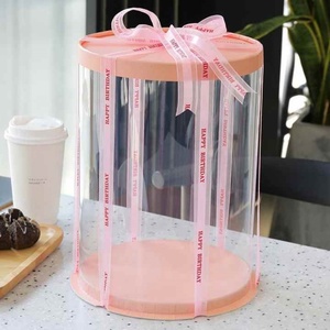 High Quality Gift Packaging Box Round Transparent Cake Box Multi-size <b>Wedding</b> Cake Box - Product Image 1