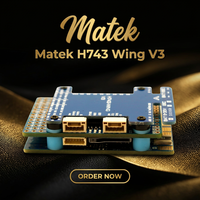 Contrôleur de vol H743-WING V3 Matek Systems avec OSD intégré, capteur de courant BEC pour avion RC FPV à voilure fixe