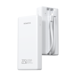 ROMOSS 20000mAh 파워뱅크 내장 케이블 포함, PD 22.5W 휴대용 충전기, 4개 출력 및 2개 입력 배터리 팩 아이폰 17용 - Product Image 1