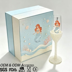 <span class=keywords><strong>Flûte</strong></span> à <span class=keywords><strong>champagne</strong></span> en cristal avec motif sirène et décorations de perles, coffret cadeau pour mariage et <span class=keywords><strong>anniversaire</strong></span>, verrerie, coupes à <span class=keywords><strong>champagne</strong></span> - Product Image 1