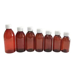 100ml 120ml 150ml 200ml 250ml PET Amber Plastic Medicine Liquid Plastic Bottle