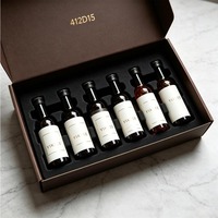 Coffret Cadeau Mini Bouteilles d'Alcool – Emballage Ondulé pour 4 Bouteilles de Spiritueux/Vin/Champagne – Personnalisable avec Logo – Emballage Vide