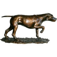 Statue de chien en bronze grandeur nature pour animaux de compagnie, modèle en laiton, sculpture d'art en métal plaqué pour la décoration de la rue du jardin.