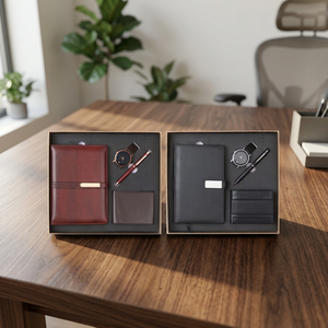 Coffret Cadeau Personnalisé : Carnet en Cuir PU, Stylo et Bouteille d'Eau - Product Image 3