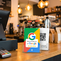 Carte de visite professionnelle NFC programmable ISO 14443A en PVC avec code QR 215, pour réseaux sociaux, avis Google, support mini-étiquette RFID, paiement hôtelier