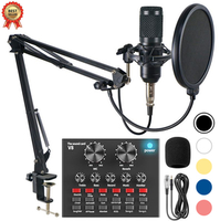 Carte Son Professionnelle BM 800 PC V8 avec Micro Omnidirectionnel BM800 pour Enregistrement Studio, Karaoké, Podcast et Streaming en Direct