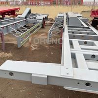 Semi-remorque squelette extensible 40 pieds avec châssis porte-conteneurs et verrous à torsion, 3 essieux, pour transport lourd