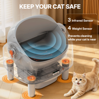 Bac à litière automatique intelligent pour plusieurs chats, grande capacité, contrôle par application, silencieux 30 dB, robot nettoyeur de litière autonettoyant