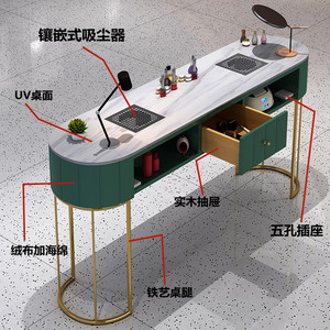 2025 nuevo equipo de Arte de uñas moderno de lujo, mesa de uñas de dos plazas, estudio de muebles de salón de Metal - Product Image 2