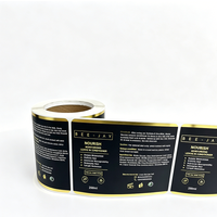 Étiquettes autocollantes en vinyle imperméable haut de gamme personnalisées avec estampage à chaud en feuille d'or pour cosmétiques, shampooings et parfums
