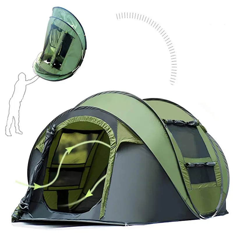 4 человек! Высокое качество! Автоматические всплывающие палатки для кемпинга на открытом воздухе, автоматический напольный всплывающие палатки для кемпинга водонепроницаемые палатки