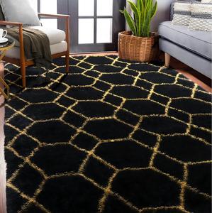 Hình Học Vuông Thảm Polyester Vừa Cọc Dày Mềm Không Trượt Sàn Thảm Cho Phòng Ngủ Phòng Khách Phòng Bé Phòng Nursery Ký túc xá - Product Image 2