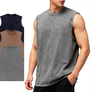 Débardeur Vintage Lavé pour Homme – T-shirt Sans Manches Décontracté et Ample, Style Urbain Tendance de Marque - Product Image 1