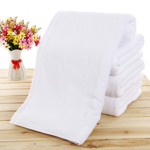 Serviettes de bain blanches 80x180 cm en coton pour hôtel, maison d'hôtes, salon de beauté - Product Image 1