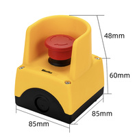 Boîtier de commande étanche ManHua pour interrupteur d'arrêt d'urgence, bouton-poussoir champignon rouge, à verrouillage et déverrouillage, NO+NC