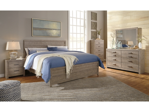 <span class=keywords><strong>Commode</strong></span> à 6 tiroirs, finition rustique <span class=keywords><strong>vintage</strong></span> gris effet bois flotté, grain de cerisier répliqué, quincaillerie en acier inoxydable, glissières fluides - Product Image 4