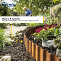 Bordure de jardin en métal ondulé résistant aux intempéries, revêtement en poudre, style Art déco, robuste, pour pelouse et jardin