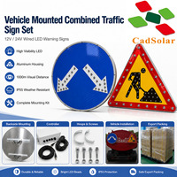 Panneau de signalisation routière à LED solaire, haute luminosité, réfléchissant, en aluminium, étanche IP65, mode clignotant personnalisé pour la sécurité