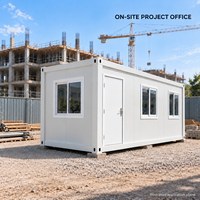 Maison conteneur préfabriquée de 20 pieds, bureau de chantier pour projet de construction