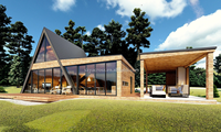 Villa préfabriquée à cadre en acier léger de norme australienne, maison modulaire ignifuge imperméable pour station/arrière-cour