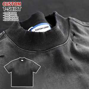 Camisetas de Hombre de Alta Calidad, 100% Algodón, Tejido de Punto, Color Negro, Corte Holgado, Cuello Redondo, Manga Corta, Anti-Pilling, Impresión Personalizada - Product Image 2