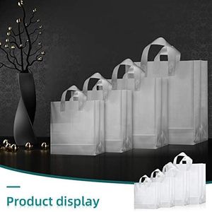 Frosted Plastic Gift Bags 4 Inch Clear With Handles Durable For Birthday Christmas Small Business Use - Product Image 4