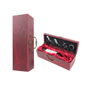 Cheerfast-Soporte decorativo <span class=keywords><strong>de</strong></span> <span class=keywords><strong>madera</strong></span> MDF para botella <span class=keywords><strong>de</strong></span> vino, caja <span class=keywords><strong>de</strong></span> regalo reutilizable, color rojo, venta al por mayor - Product Image 4