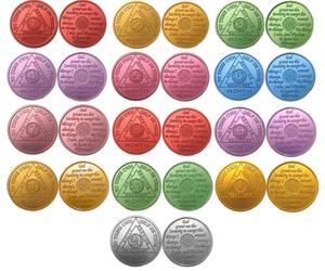 Colorato AA decantazione moneta in alluminio Set di monete da 1 a November e 24 ore di raccolta regalo di moneta commemorativa - Product Image 1