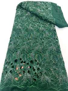 ชุดเดรสสำหรับงานปาร์ตี้ผ้า<span class=keywords><strong>ลูกไม้</strong></span>โปร่งสไตล์แอฟริกันประดับลูกปัดเป็นประกายสไตล์ใหม่ - Product Image 5