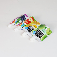 Emballage de recharge liquide en plastique découpé sur mesure pour boisson au jus de gelée imprimé personnalisé, sachet debout, sachet à bec verseur