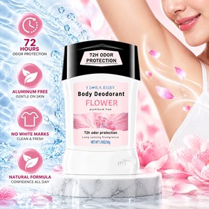 Desodorante Corporal Natural Unisex Suave 72H de Marca Privada FLORA RUBY, Desodorante Antitranspirante en Barra de Plantas Orgánicas de Marca Privada - Product Image 4