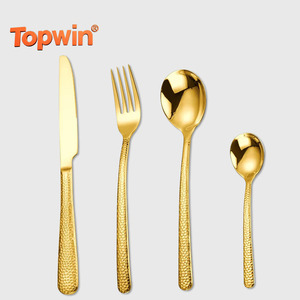 ชุดช้อนส้อมสแตนเลสสตีลหรูหราสีทองสำหรับงานแต่งงาน - Product Image 1