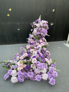 Composition florale artificielle <span class=keywords><strong>de</strong></span> style conte <span class=keywords><strong>de</strong></span> fées, couleur violette, chemin <span class=keywords><strong>de</strong></span> table long, chemin <span class=keywords><strong>de</strong></span> table en cascade pour table <span class=keywords><strong>de</strong></span> mariage - Product Image 4
