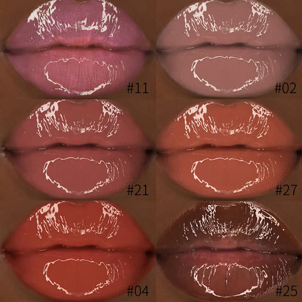 Custom logo lipgloss pink lip gloss nude and vegan private label lipgloss