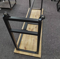 Meubles de décoration de café, table haute et chaise en bois massif avec pieds en acier, mobilier commercial pour café
