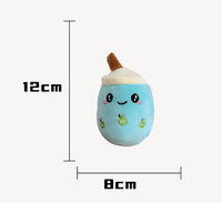 Porte-clés en peluche Bubble Tea - Mignons jouets en peluche Boba Milk Tea & Fruit Cup, breloque de sac Kawaii personnalisée pour les filles, cadeau et accessoires
